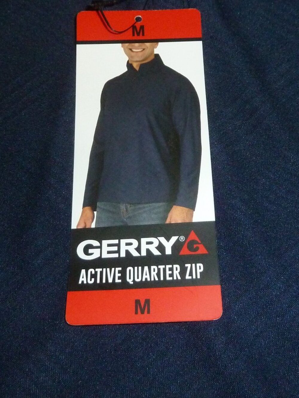 Gerry Men's Active Quarter Zip Long Sleeve Blue Size Medium